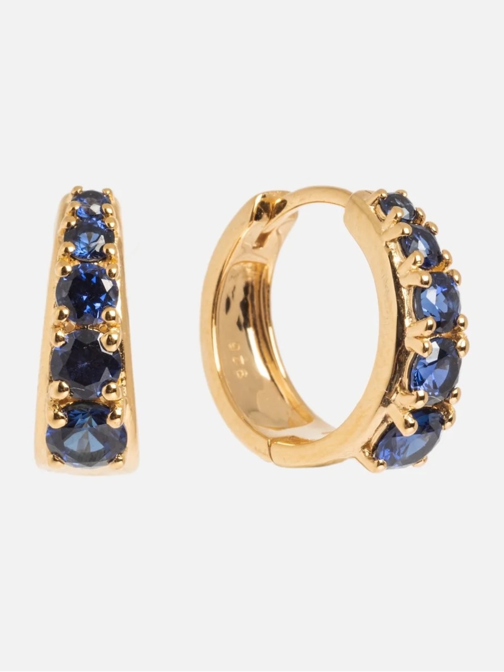 Local Eclectic Emerald Gold Huggie Hoop Earrings